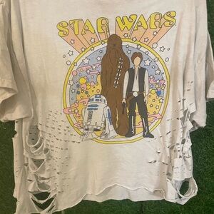 Star Wars Graphic Tee with Distressed Hem